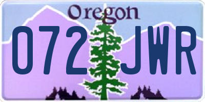 OR license plate 072JWR