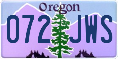 OR license plate 072JWS