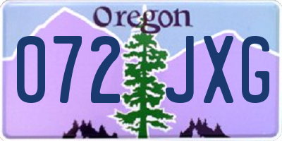 OR license plate 072JXG