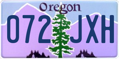 OR license plate 072JXH