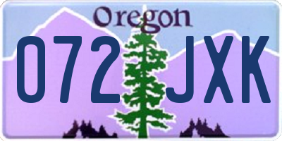 OR license plate 072JXK