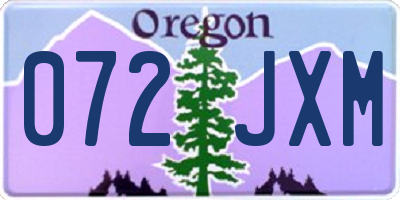 OR license plate 072JXM