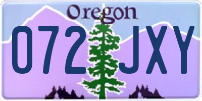 OR license plate 072JXY