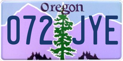 OR license plate 072JYE