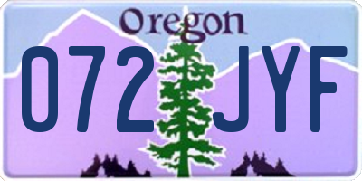 OR license plate 072JYF