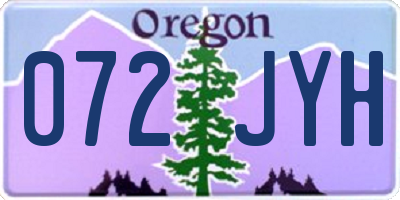 OR license plate 072JYH