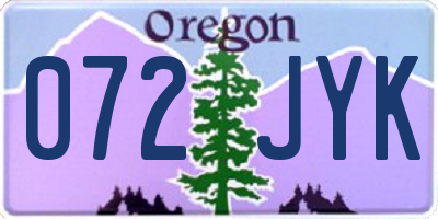 OR license plate 072JYK