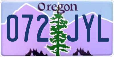 OR license plate 072JYL