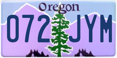 OR license plate 072JYM