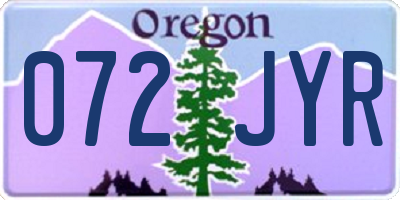 OR license plate 072JYR