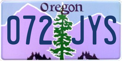 OR license plate 072JYS