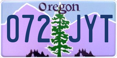OR license plate 072JYT