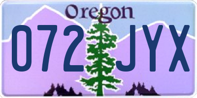 OR license plate 072JYX