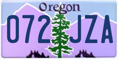 OR license plate 072JZA