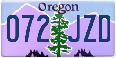 OR license plate 072JZD