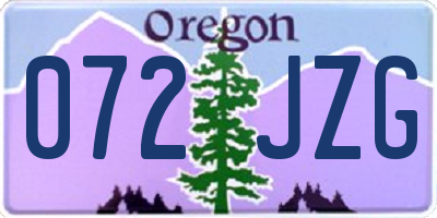 OR license plate 072JZG