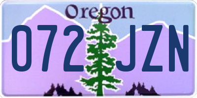 OR license plate 072JZN