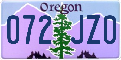 OR license plate 072JZO
