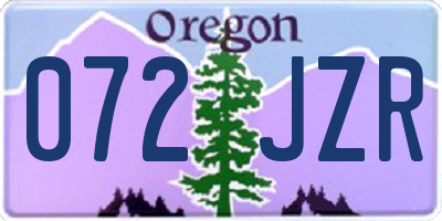 OR license plate 072JZR
