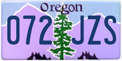OR license plate 072JZS