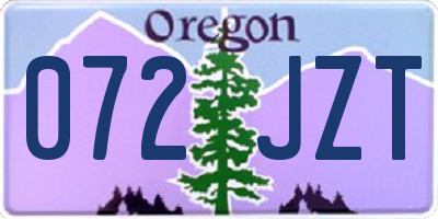 OR license plate 072JZT