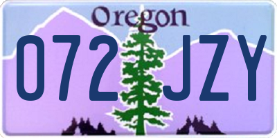 OR license plate 072JZY