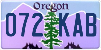 OR license plate 072KAB