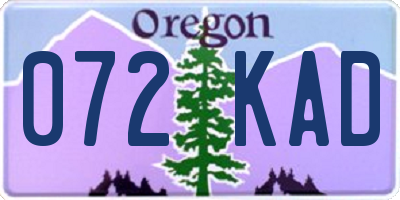 OR license plate 072KAD
