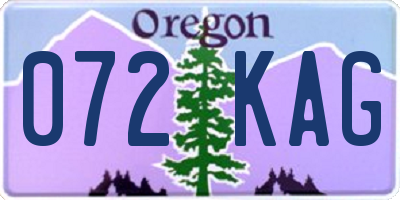 OR license plate 072KAG