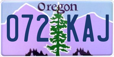 OR license plate 072KAJ