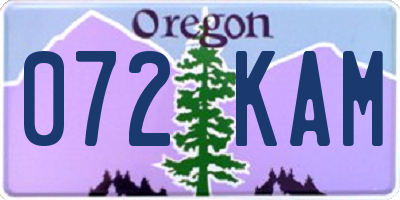 OR license plate 072KAM