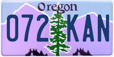 OR license plate 072KAN