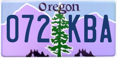 OR license plate 072KBA