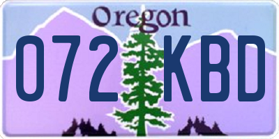 OR license plate 072KBD