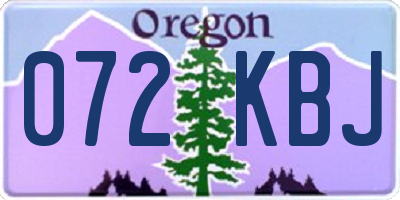 OR license plate 072KBJ