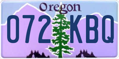 OR license plate 072KBQ