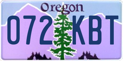 OR license plate 072KBT