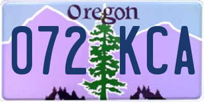 OR license plate 072KCA