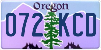 OR license plate 072KCD