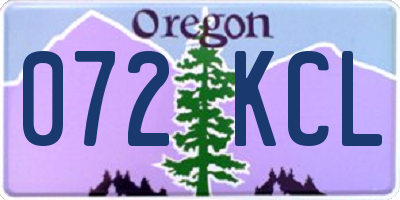 OR license plate 072KCL