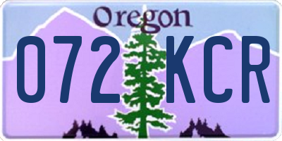 OR license plate 072KCR