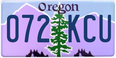 OR license plate 072KCU