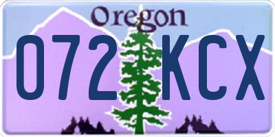 OR license plate 072KCX