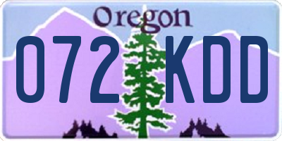 OR license plate 072KDD