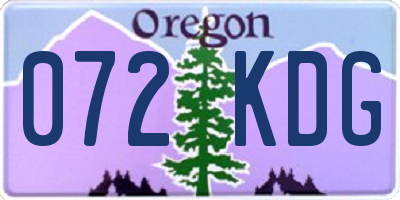 OR license plate 072KDG