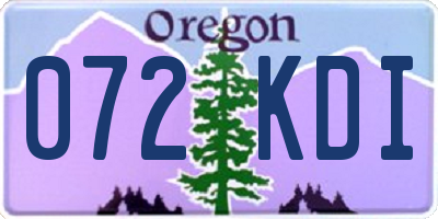 OR license plate 072KDI