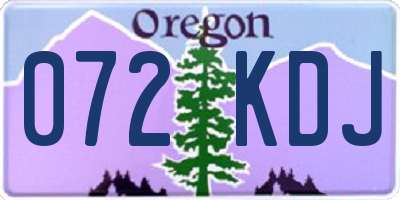 OR license plate 072KDJ