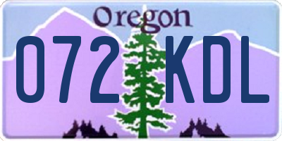 OR license plate 072KDL