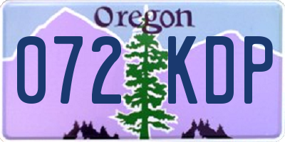 OR license plate 072KDP