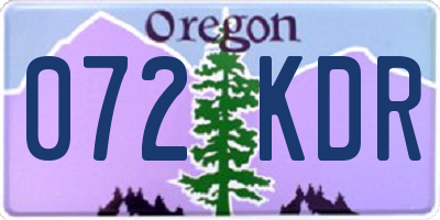 OR license plate 072KDR
